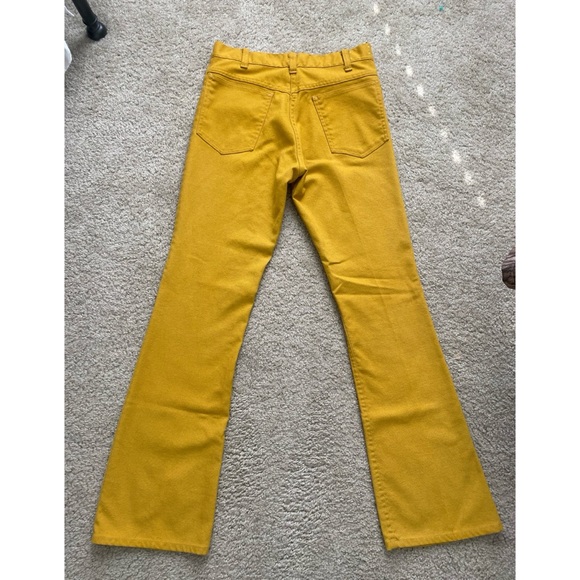 Vintage 70’s Mustard Yellow Western Sportswear Bootcut Jeans - Picture 2 of 3